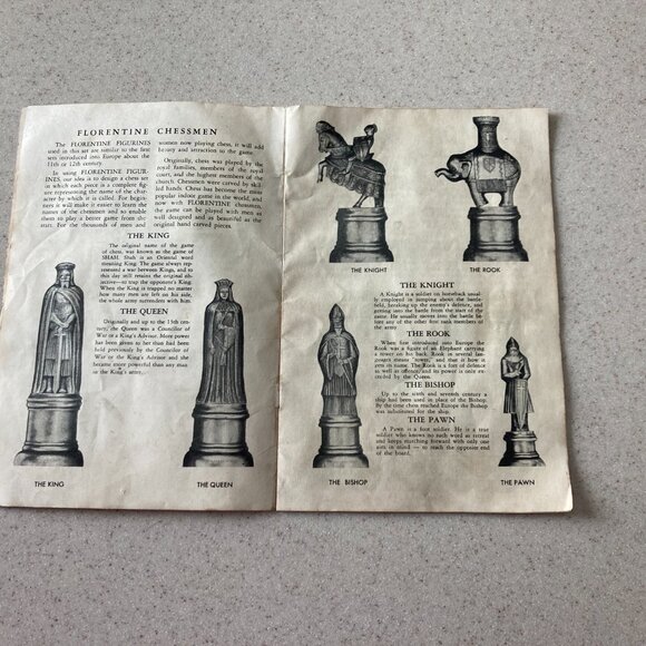 Vintage 1947 Royal Game of Chess Florentine Chessmen Instruction Booklet Only - Picture 6 of 12